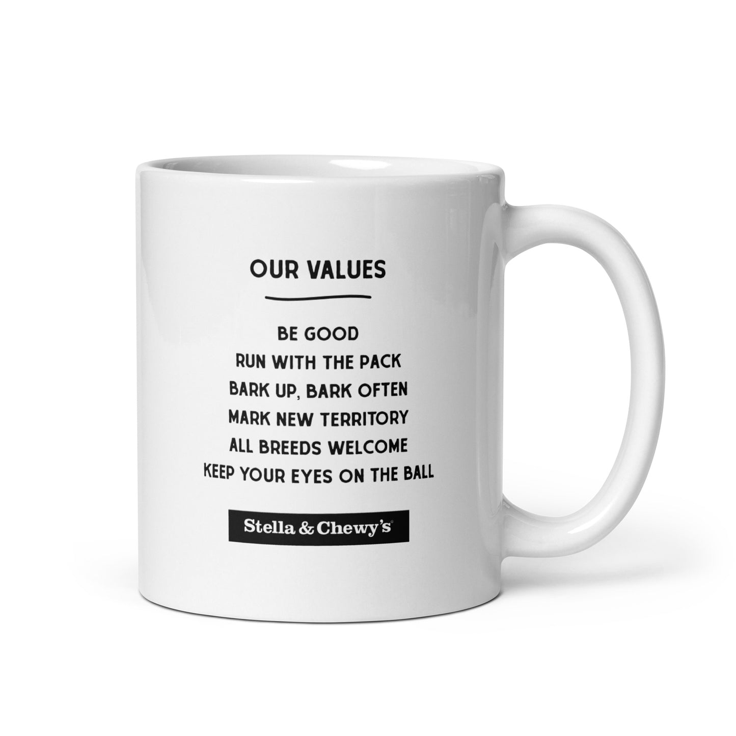 White glossy mug - Our Values